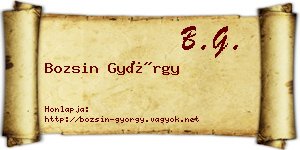 Bozsin György névjegykártya